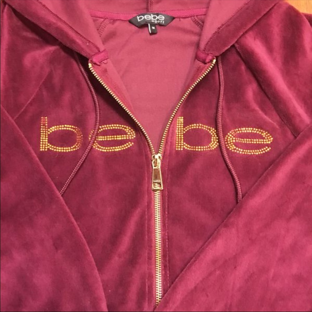 NWT Velour Zip-Up Hoodie with Crystal Logo - Picture 5 of 5